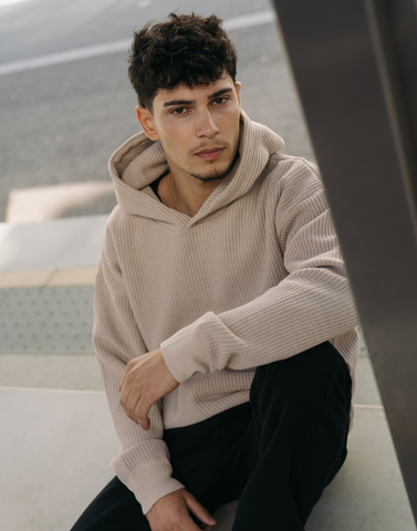 Hoodie Texturado Bege
