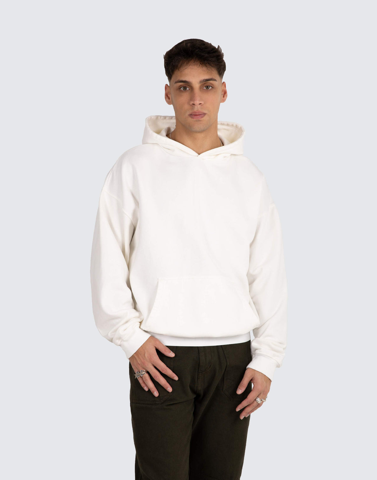 Oversized sweatshirt with elasticated hood