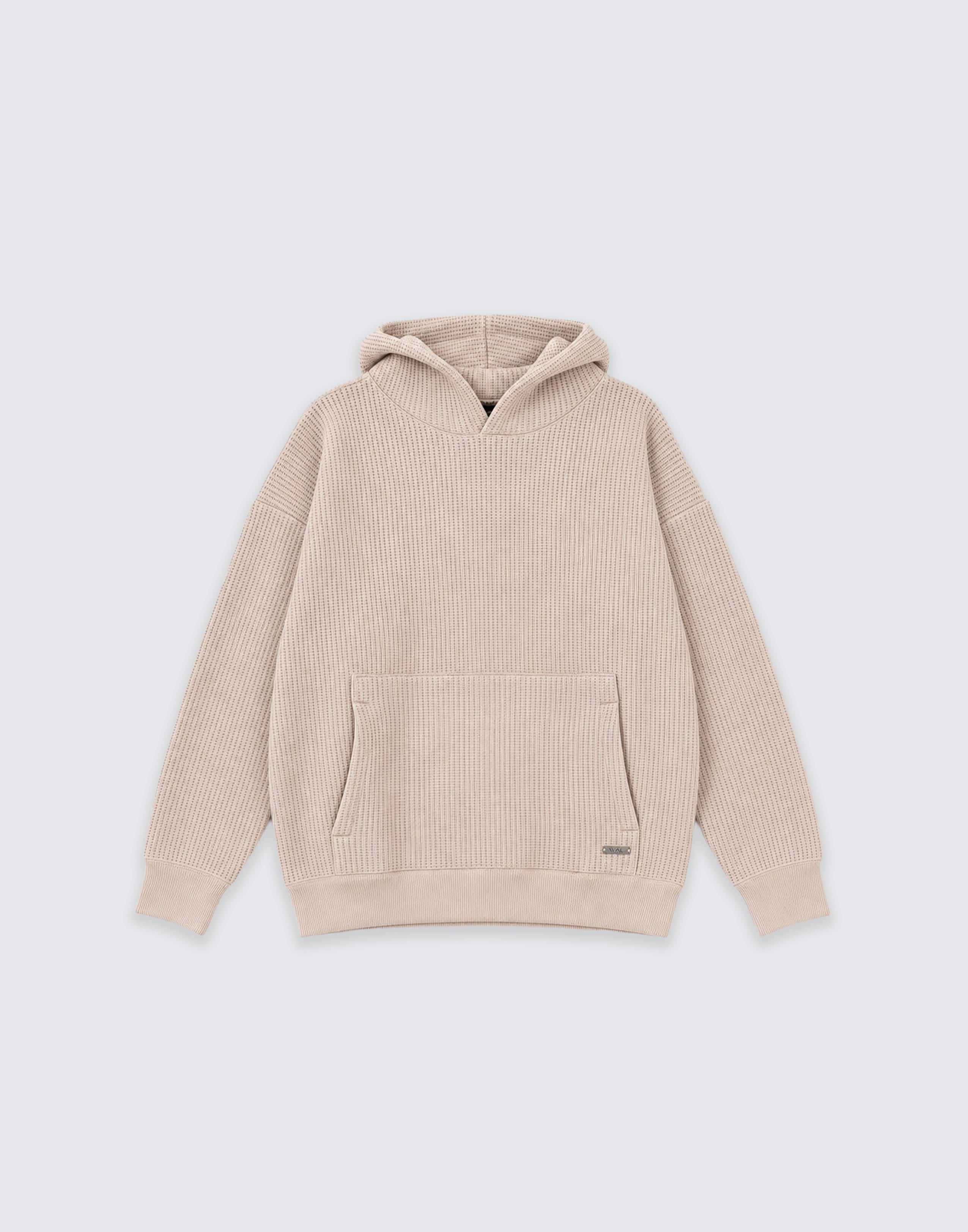 Textured Beige Hoodie