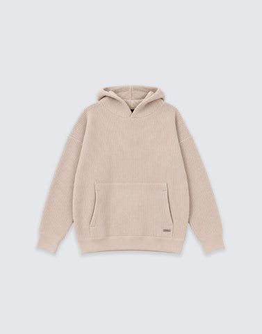 Textured Beige Hoodie