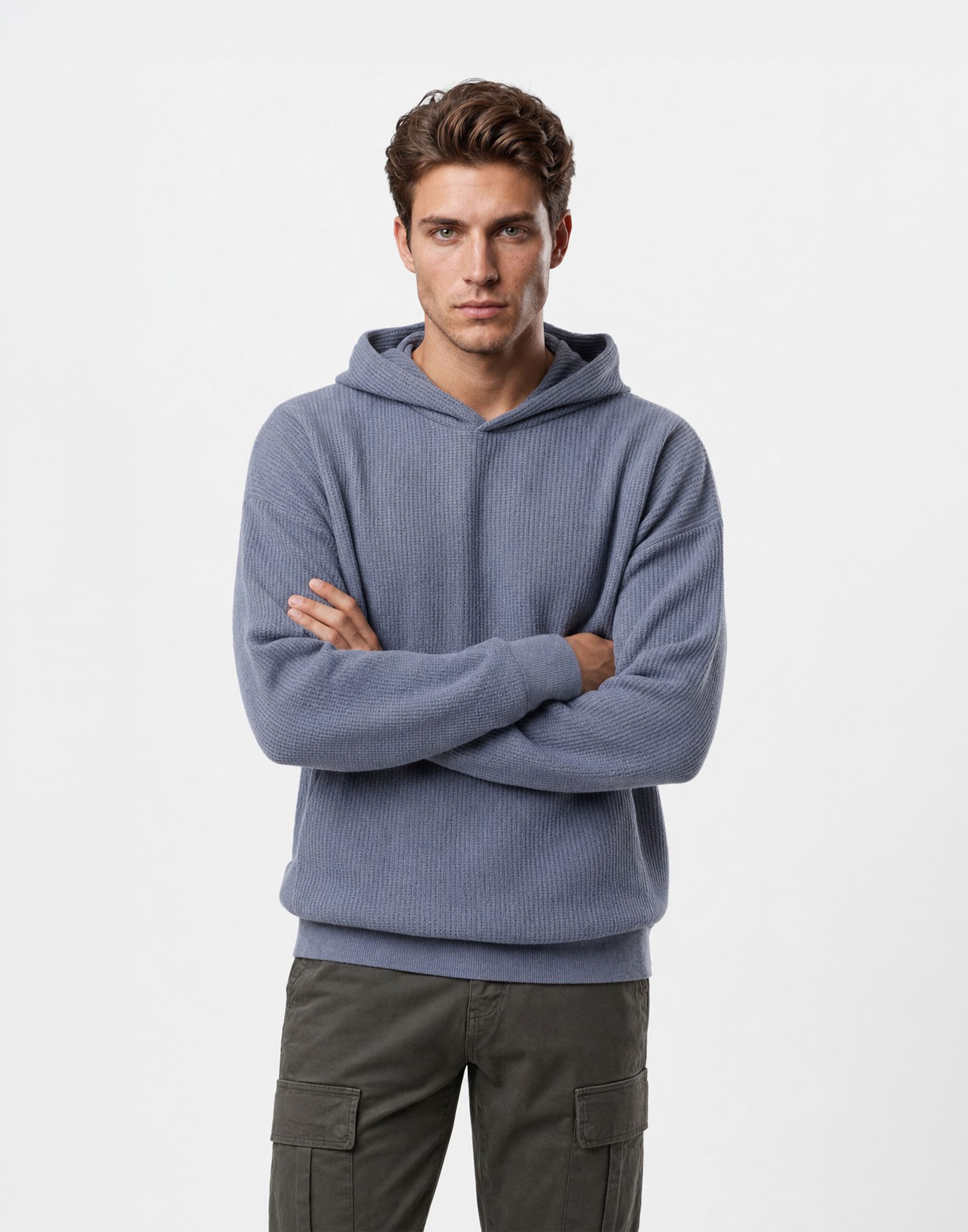 Textured Grey Hoodie